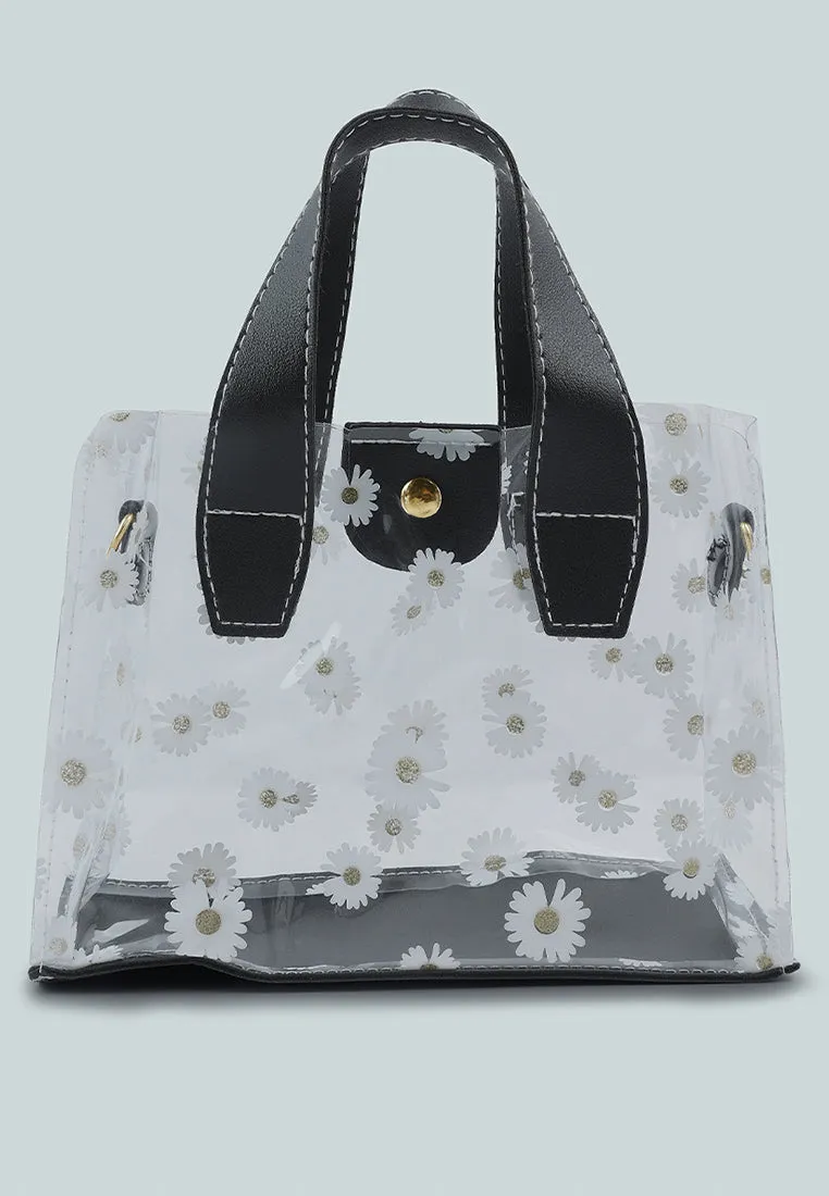 Daisy Floral Print Hand Bag