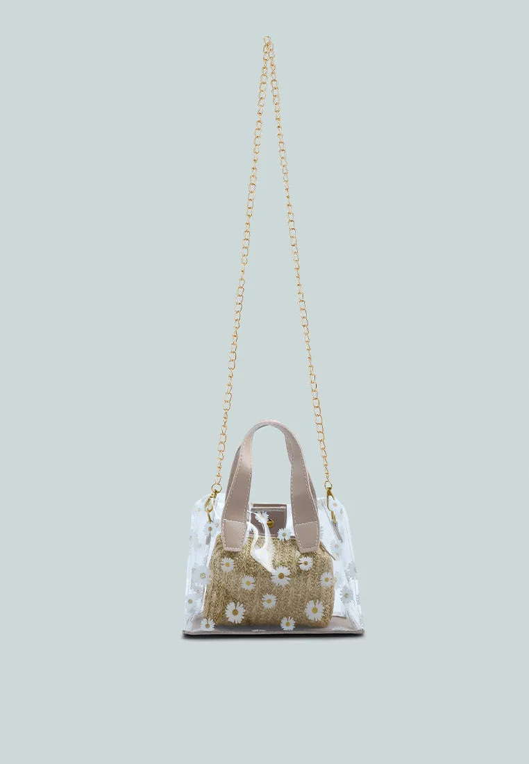 Daisy Floral Print Hand Bag