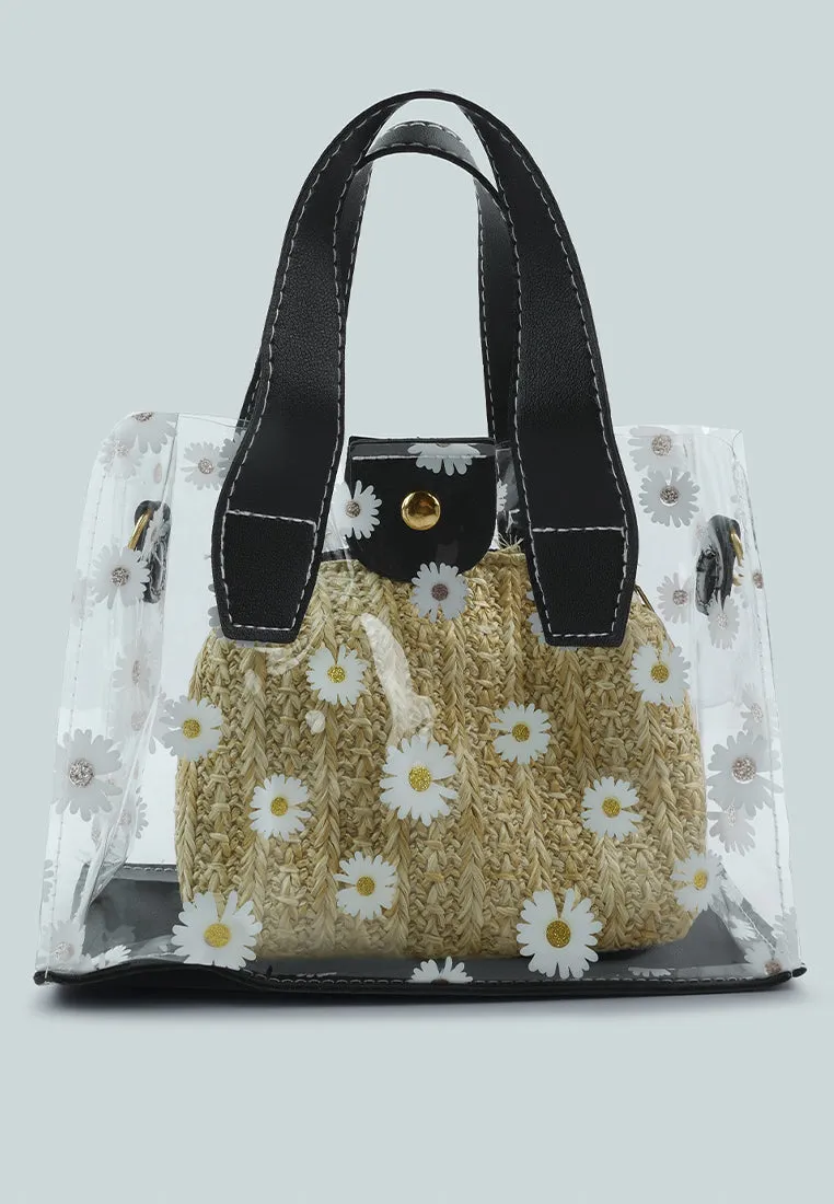 Daisy Floral Print Hand Bag