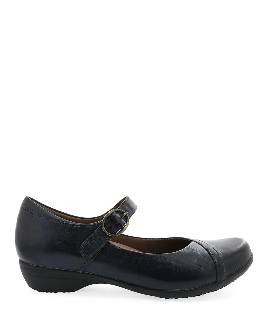 Dansko Fawna Navy Burnished Leather