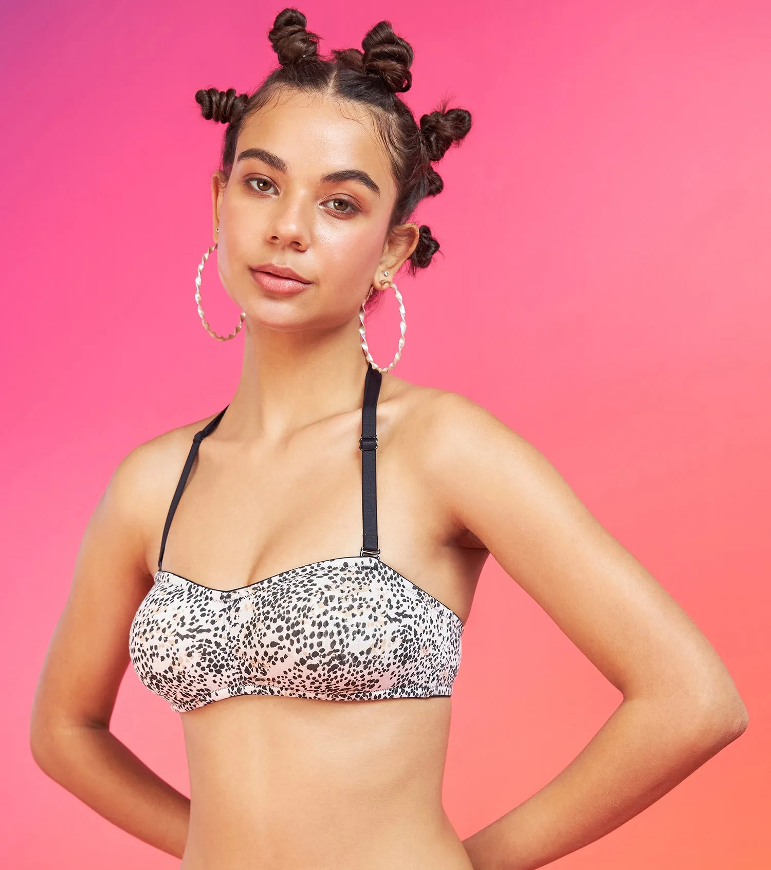 Enamor XO Cheetah Print Non-Wired Non Padded Multiway Bra - Nella