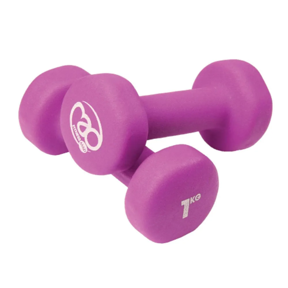 Fitness Mad 1kg Dumbbells - Purple / 1kg