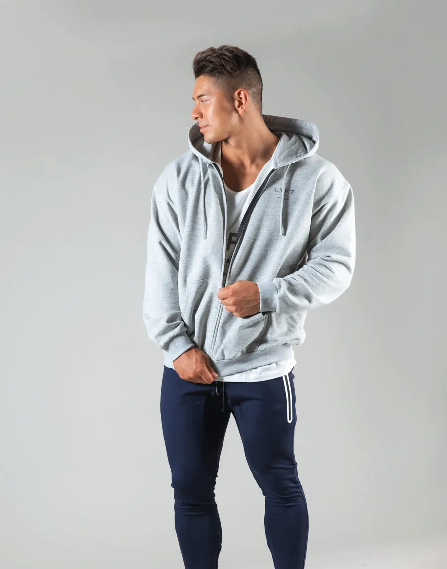 Flag Zip-Up Hoodie - Grey