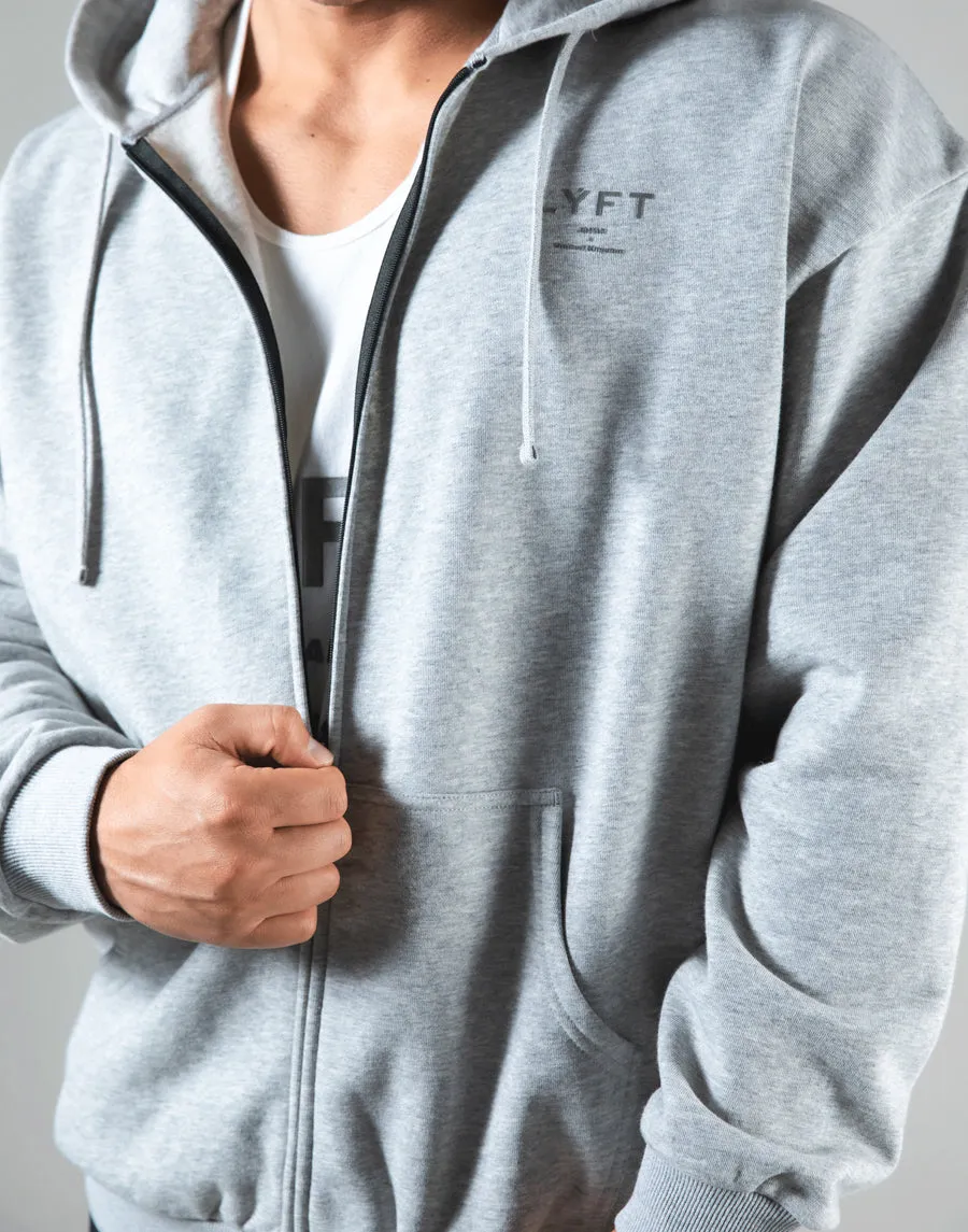 Flag Zip-Up Hoodie - Grey