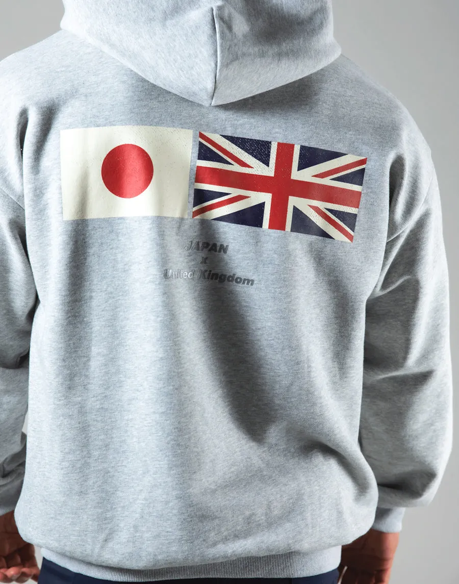 Flag Zip-Up Hoodie - Grey