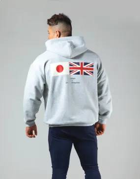 Flag Zip-Up Hoodie - Grey