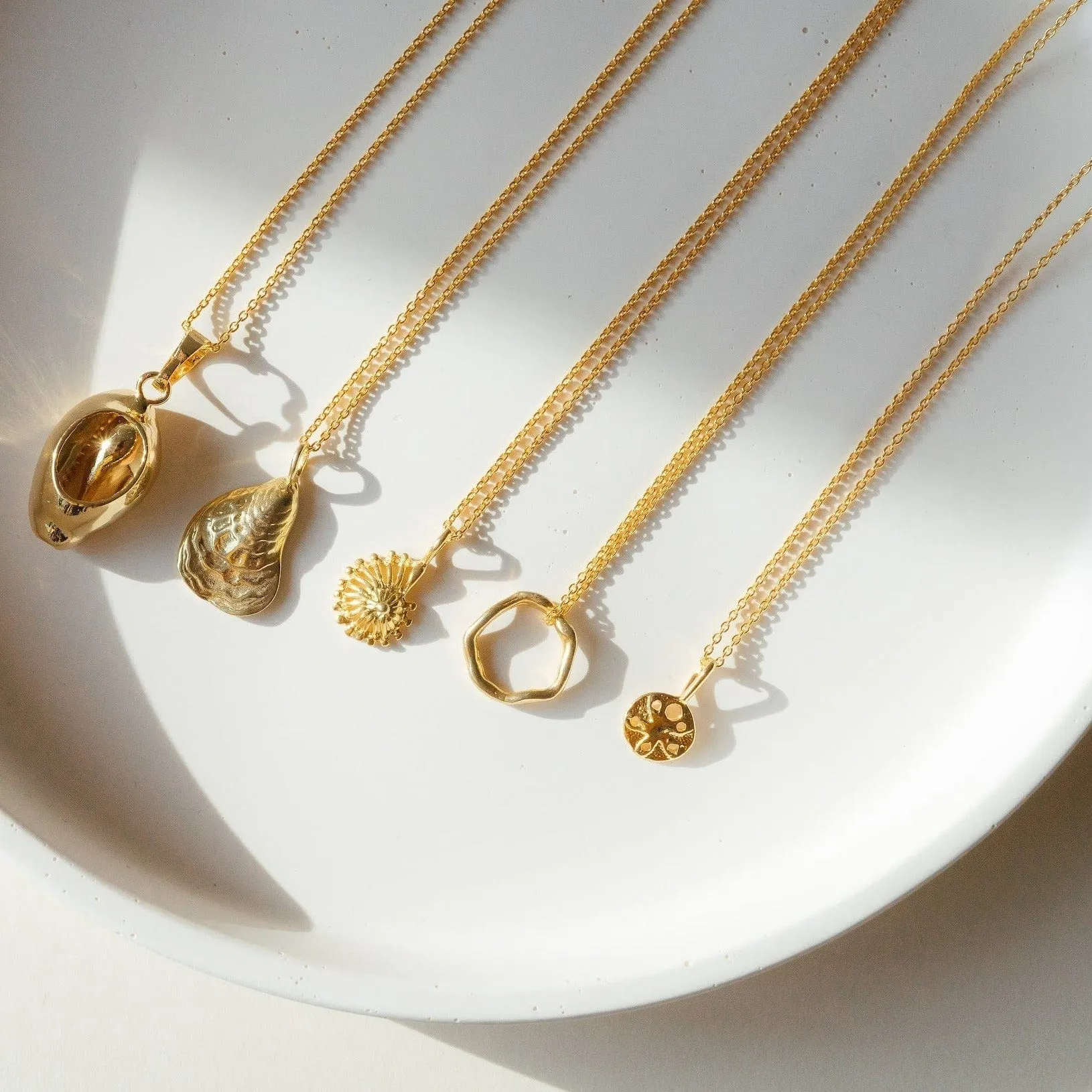 Gold or Silver Oyster Shell Pendant Necklace | By Lunar James