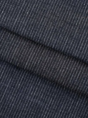 Hemp, Recycled Polyester & Spandex Woven Fabric with Single Dotted Line Stripe (HP5813Y)