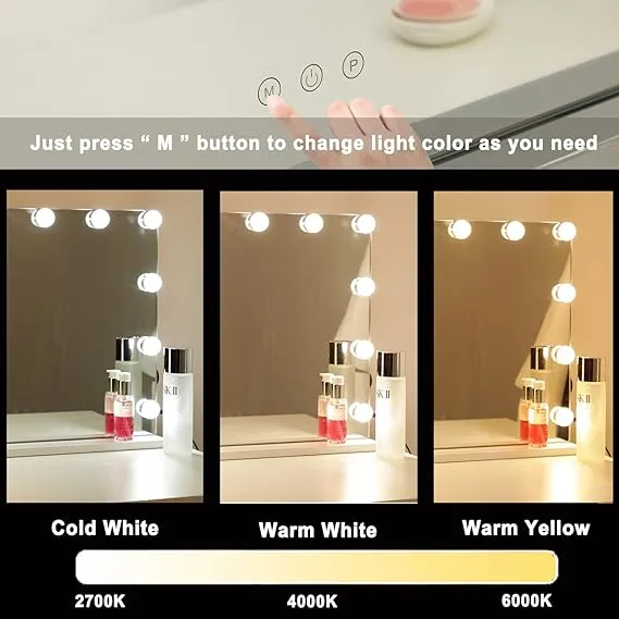 Hollywood Landscape Pivot Lighted Vanity | Makeup Mirror | 14 LED Bulbs