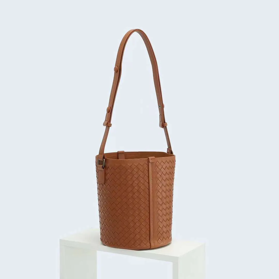 Interwoven Lambskin Leather Bucket Bag, Small Shoulder Bag,  Woven Purse Women Classic bag Crossbody Designer  Bag, Designer Bag