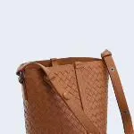 Interwoven Lambskin Leather Bucket Bag, Small Shoulder Bag,  Woven Purse Women Classic bag Crossbody Designer  Bag, Designer Bag