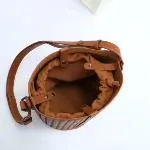 Interwoven Lambskin Leather Bucket Bag, Small Shoulder Bag,  Woven Purse Women Classic bag Crossbody Designer  Bag, Designer Bag