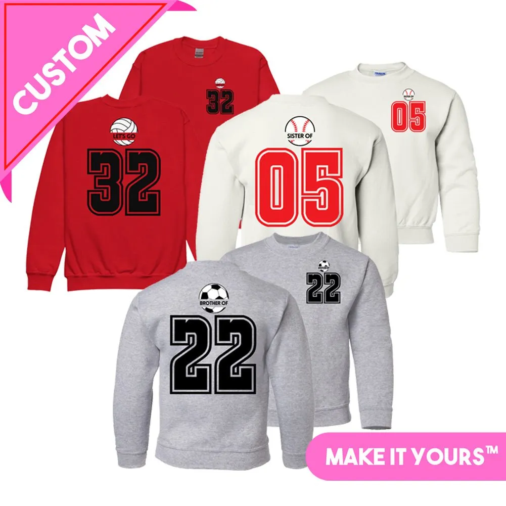 Kids Make It Yours™ 'Sports Fan' Front & Back Sweatshirt