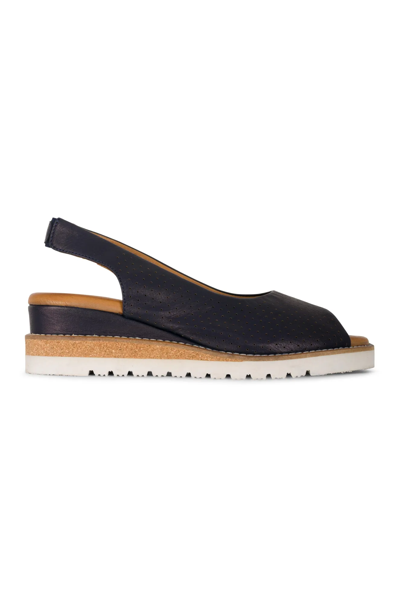 Leather peep toe Sandal | NAVY | CANTERBURY YY