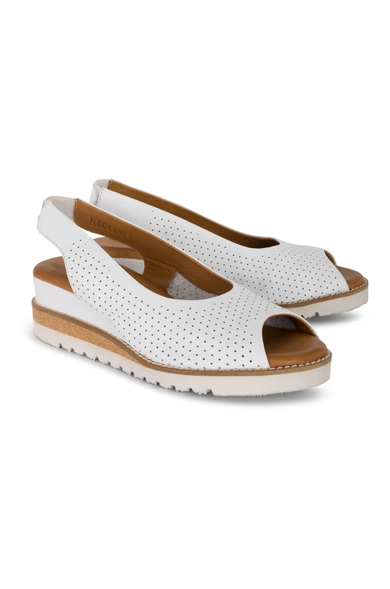 Leather peep toe Sandal | WHITE | CANTERBURY YY