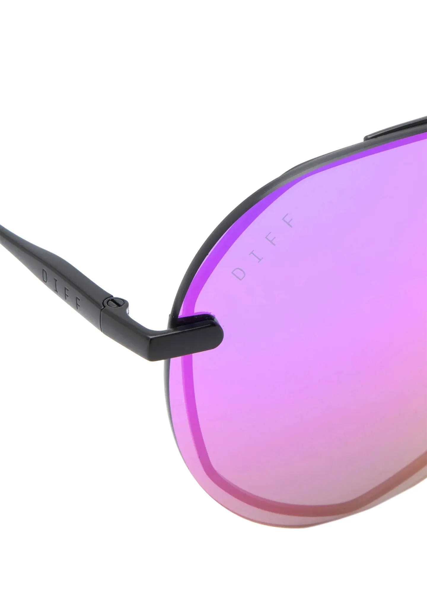 Lenox Sunglasses in Matte Black/Purple Mirror