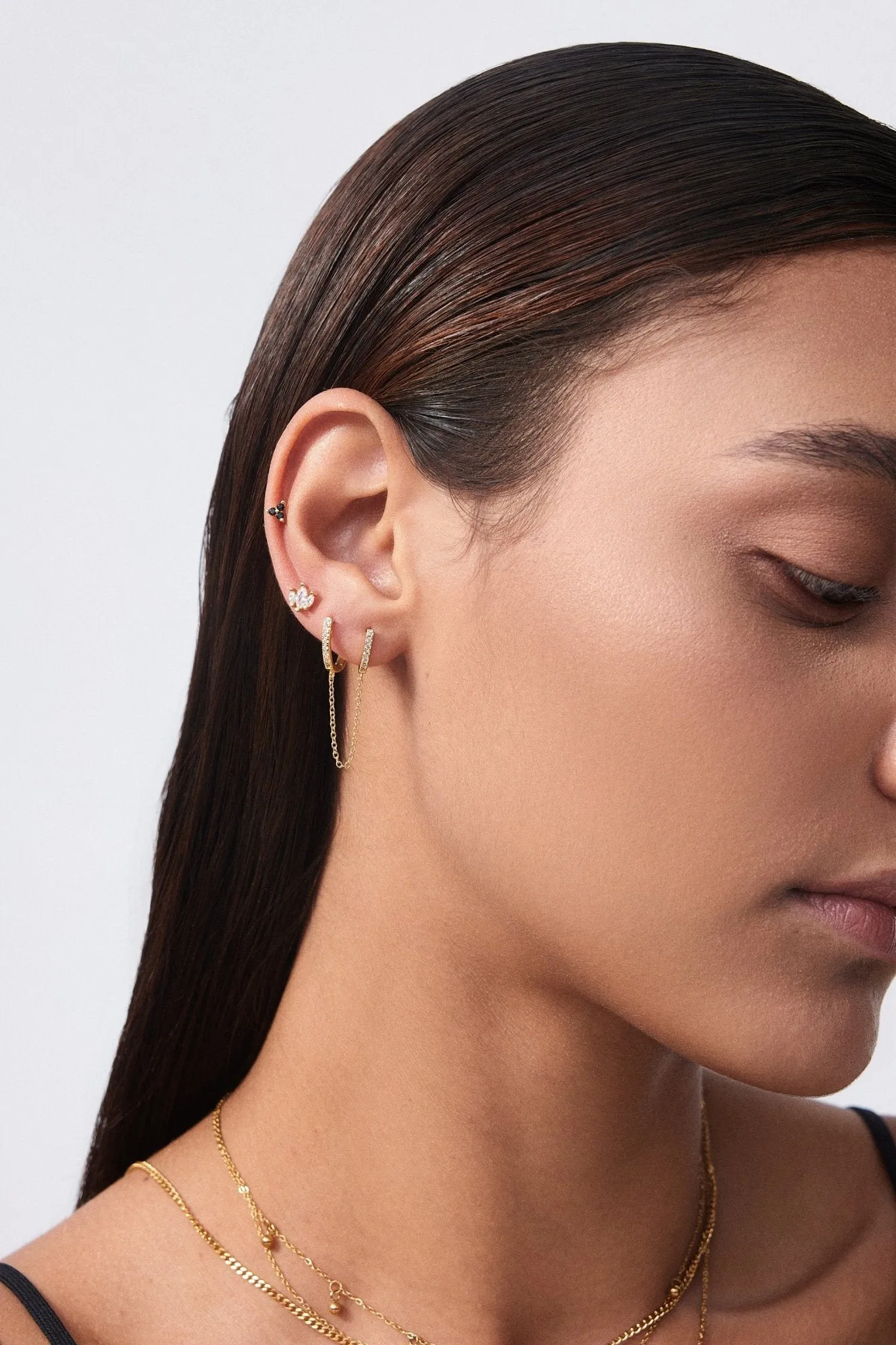 Marquise Threadless Flat Back Studs