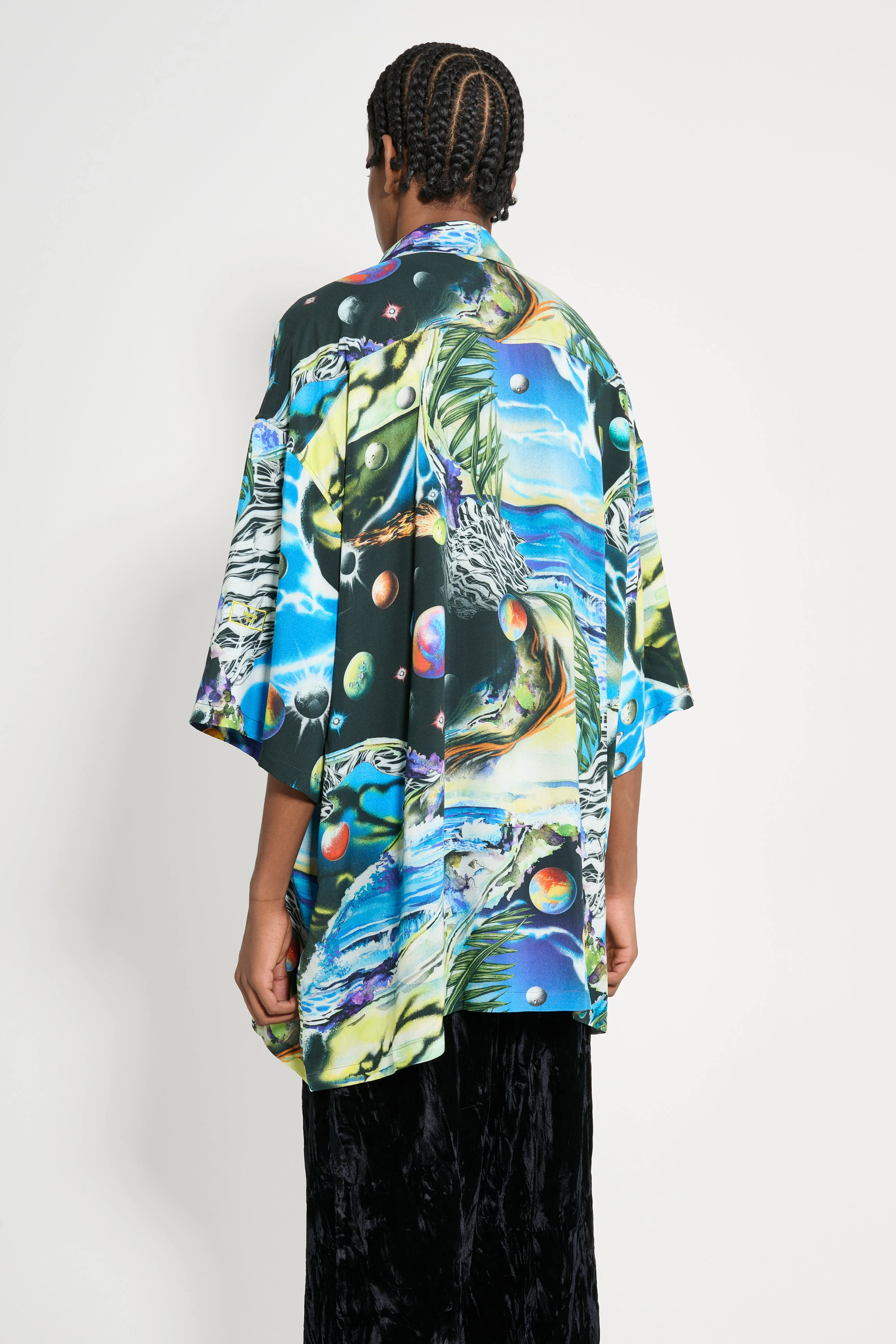 Martine Rose Boxy Hawaiian Shirt Blue Space