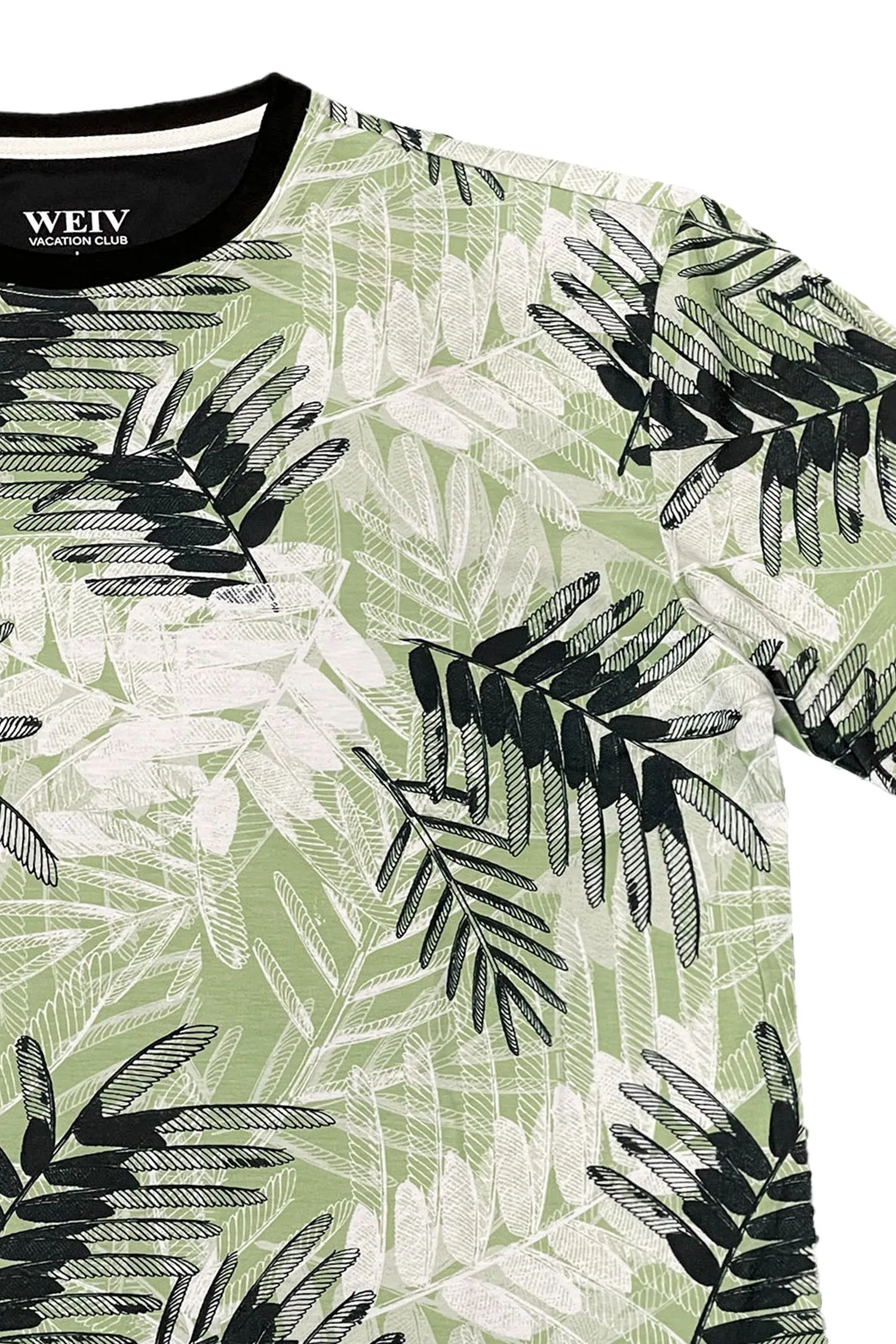 Men's Allover Hawaiian Leaf Print Graphic T-Shirt