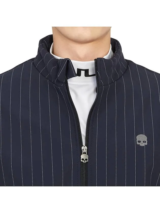 men's brushed zip-up jacket navy