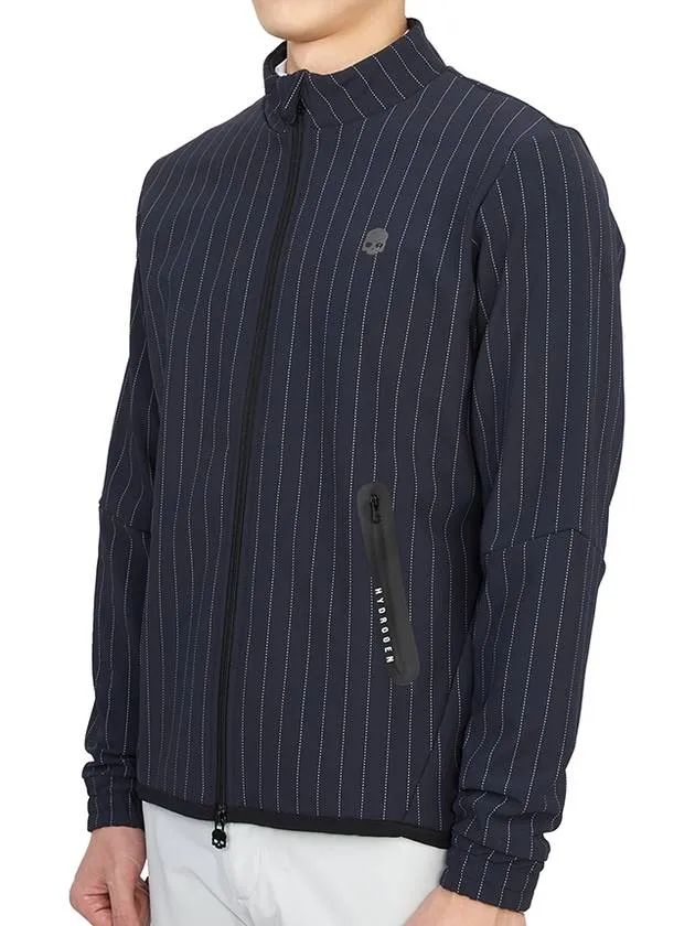 men's brushed zip-up jacket navy