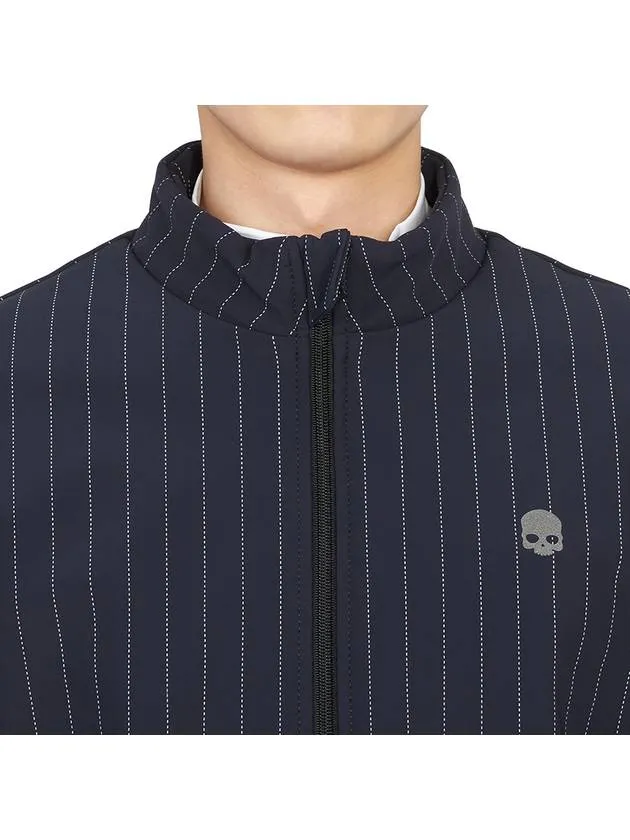 men's brushed zip-up jacket navy