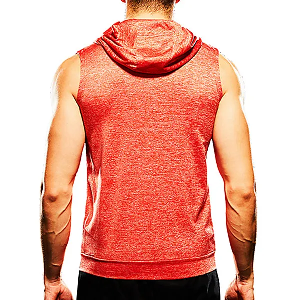 Mens Fashion Zip Up Fitness Running Hooded Vest