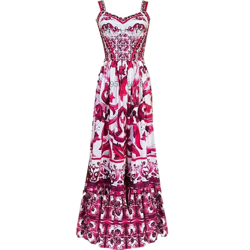 Monica Corset Print Maxi Dress