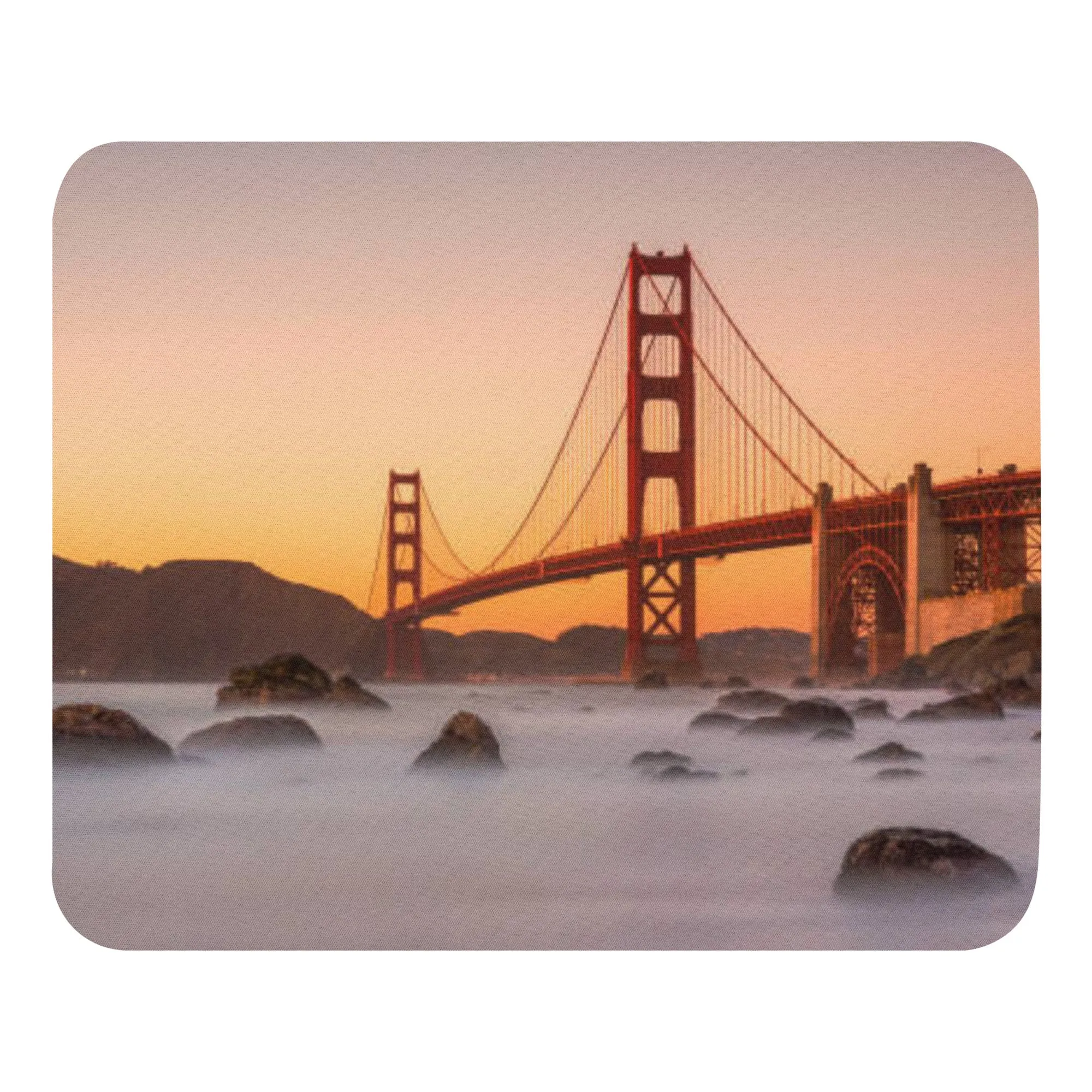 Padded Non-Slip Mousepad - Sunset Bridge