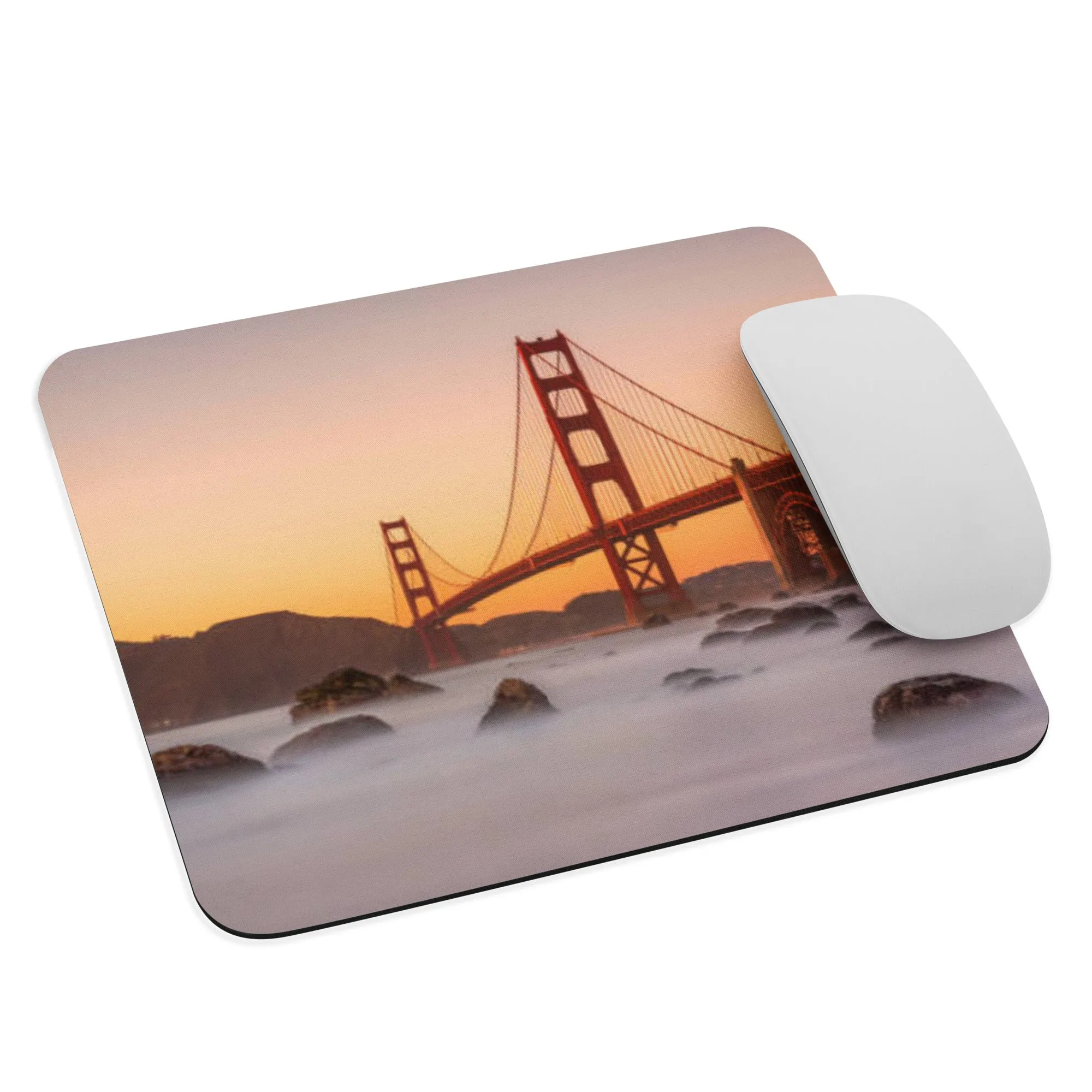 Padded Non-Slip Mousepad - Sunset Bridge