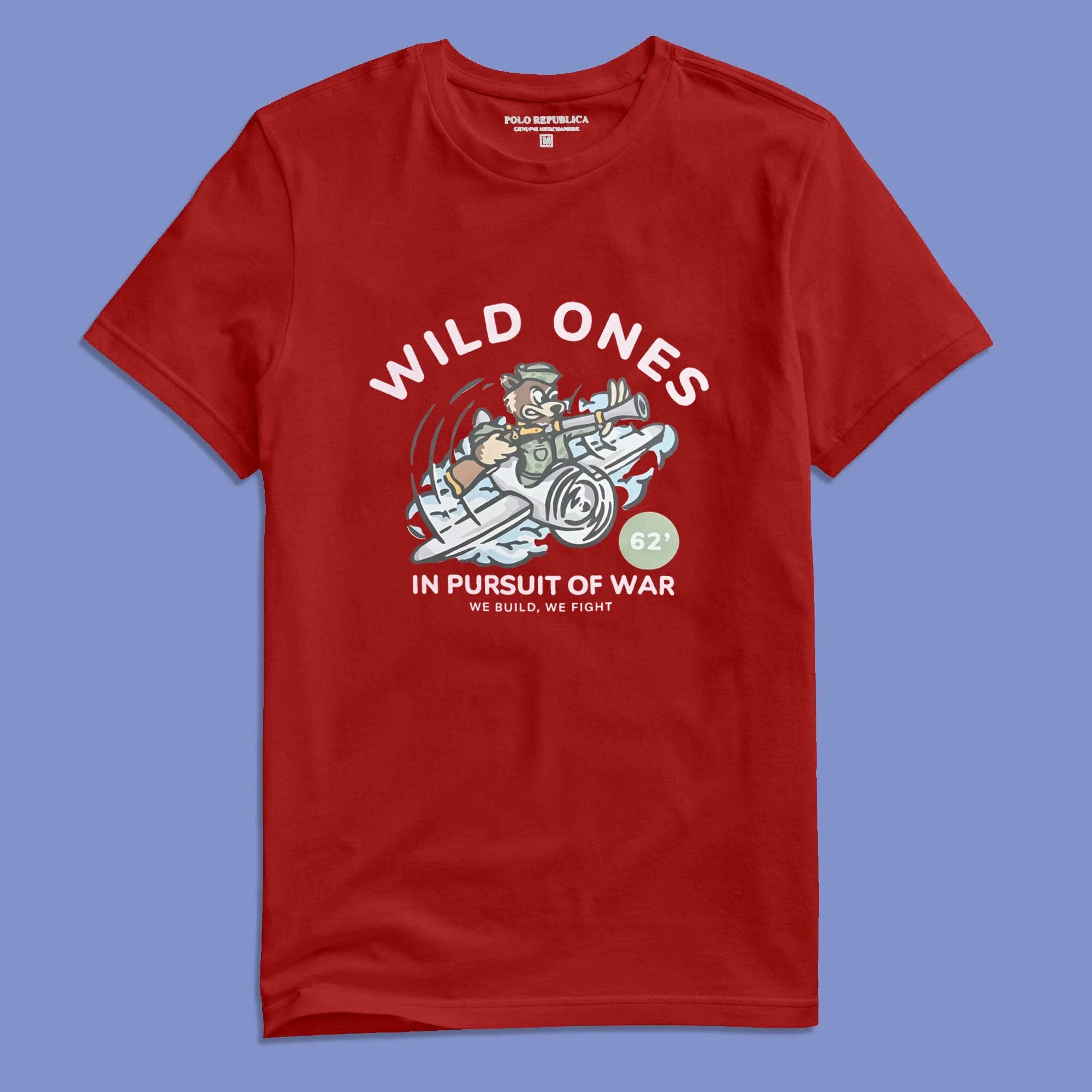 Polo Republica Men's Wild Ones Printed Crew Neck Tee Shirt