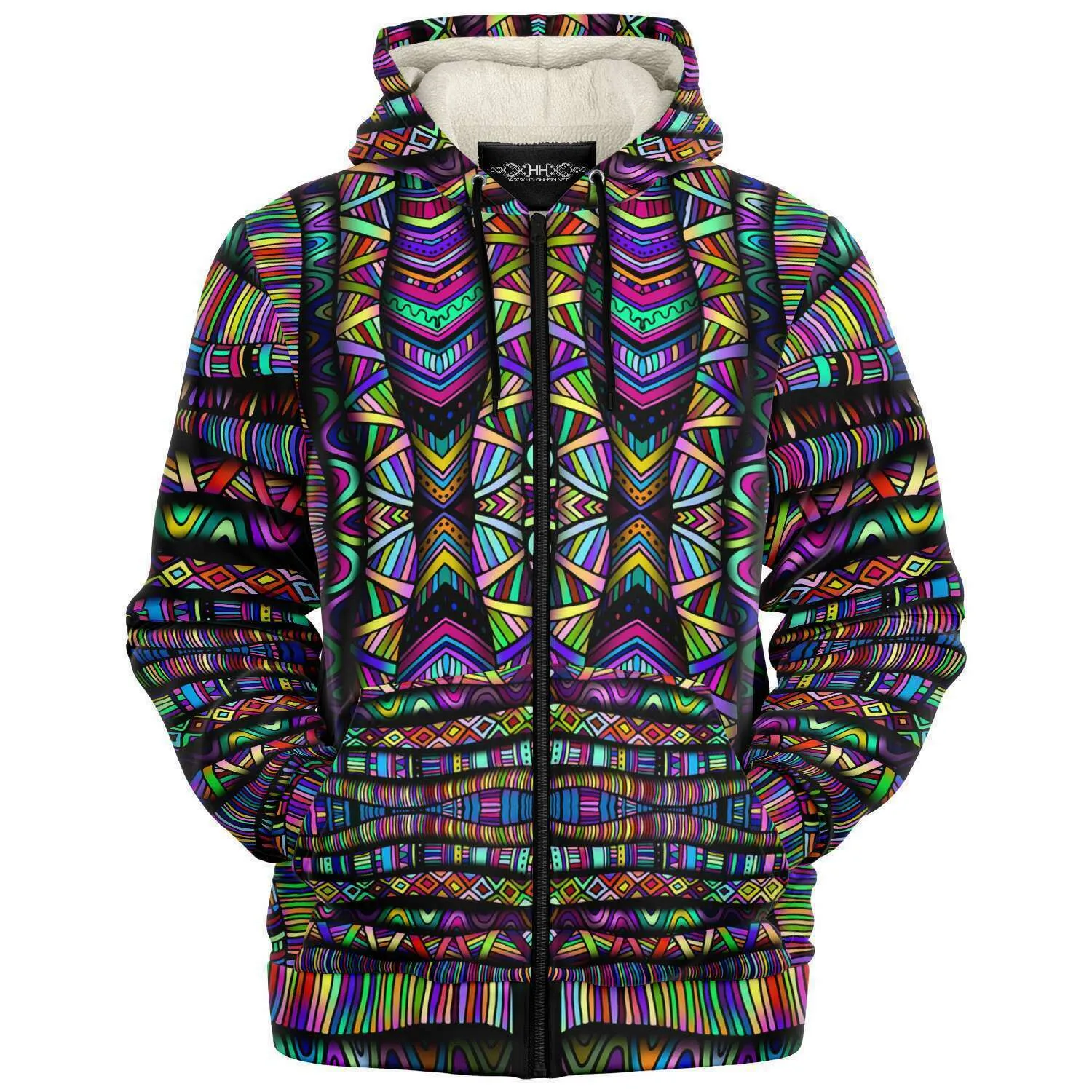 Rainbow Tribe Microfleece Zip-up Hoodie