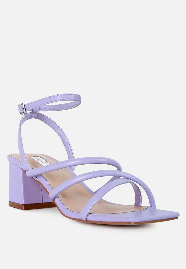 Right Pose Faux Leather Block Heel Sandals