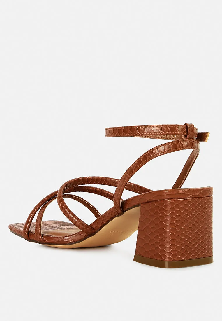 Right Pose Faux Leather Block Heel Sandals