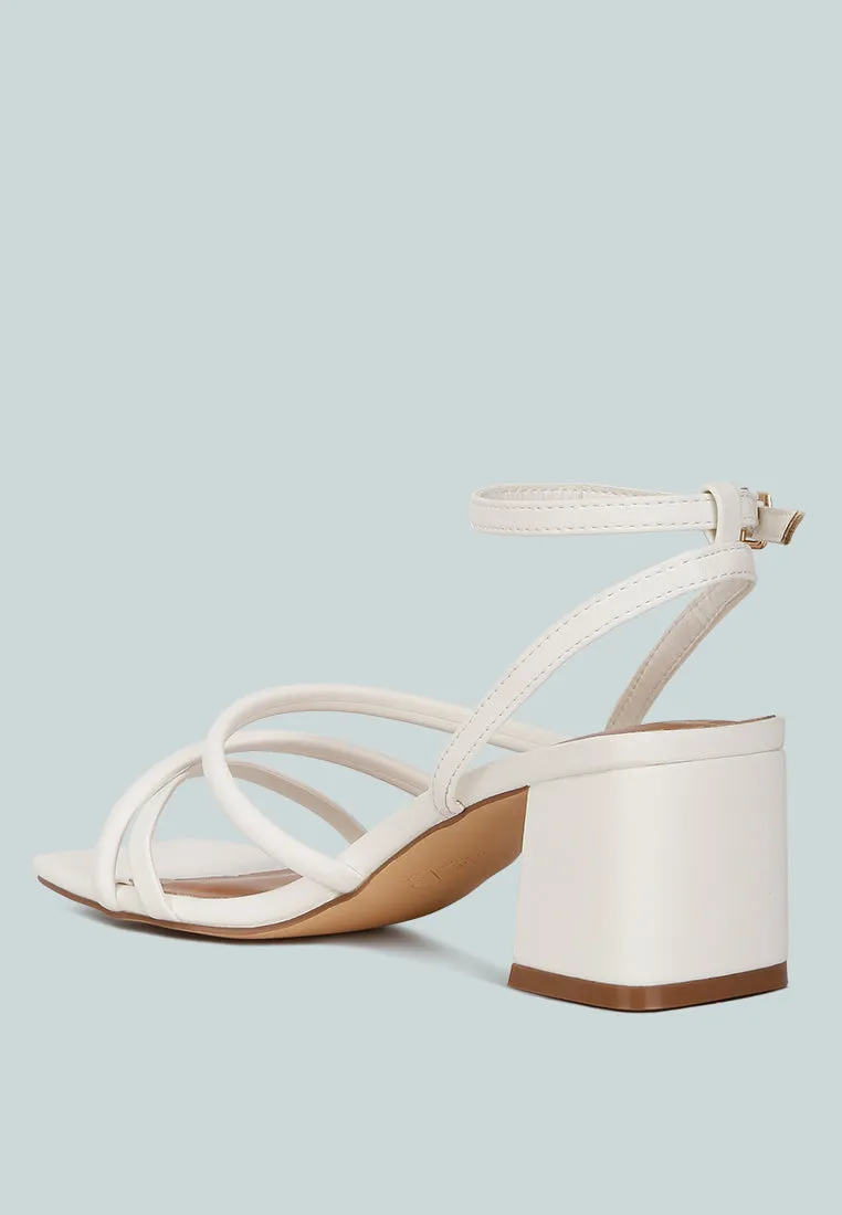 Right Pose Faux Leather Block Heel Sandals