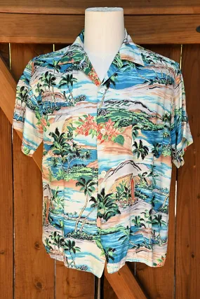 SOLD Vintage 50s Penny's Rayon Hawaiian Shirt Made in Japan  L