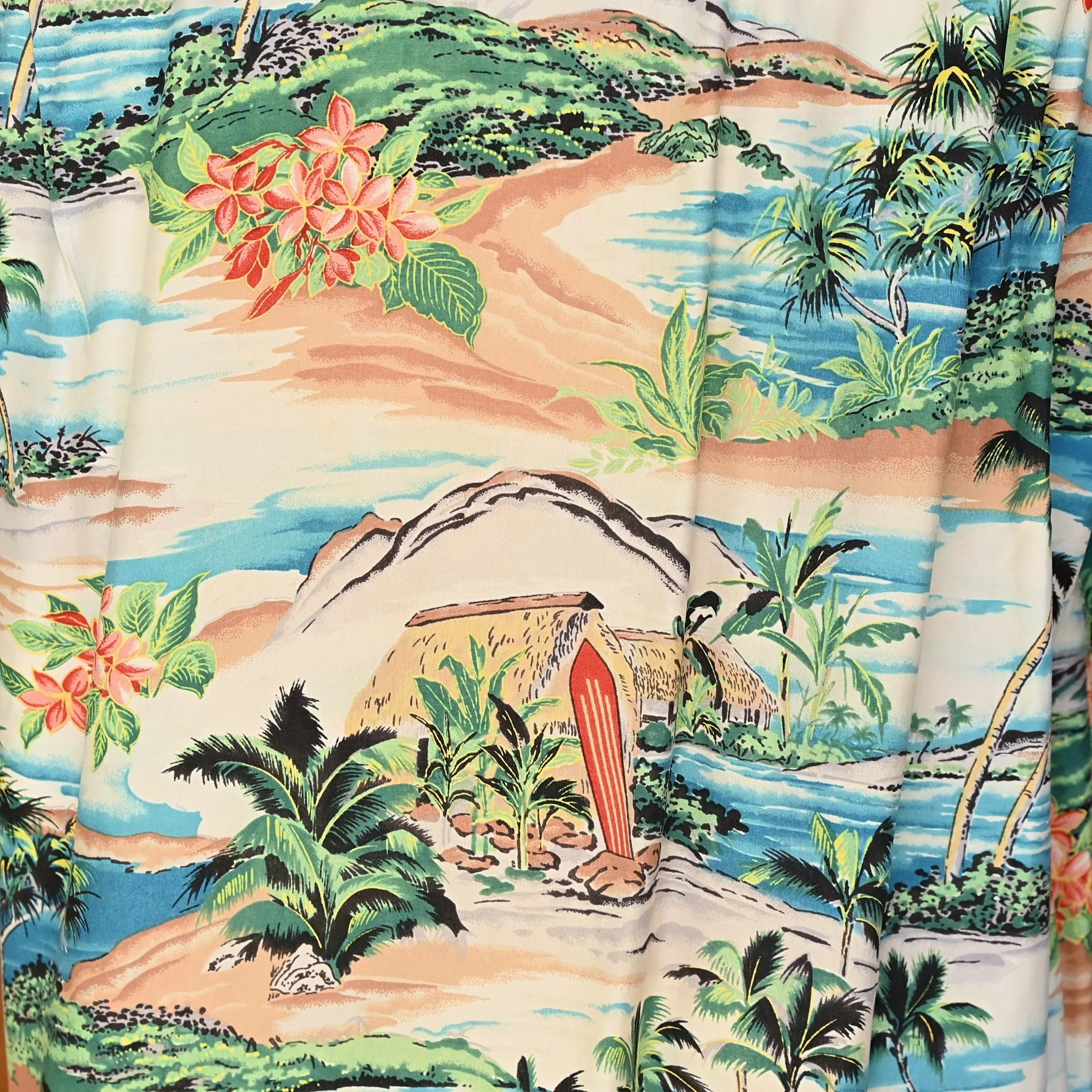 SOLD Vintage 50s Penny's Rayon Hawaiian Shirt Made in Japan  L