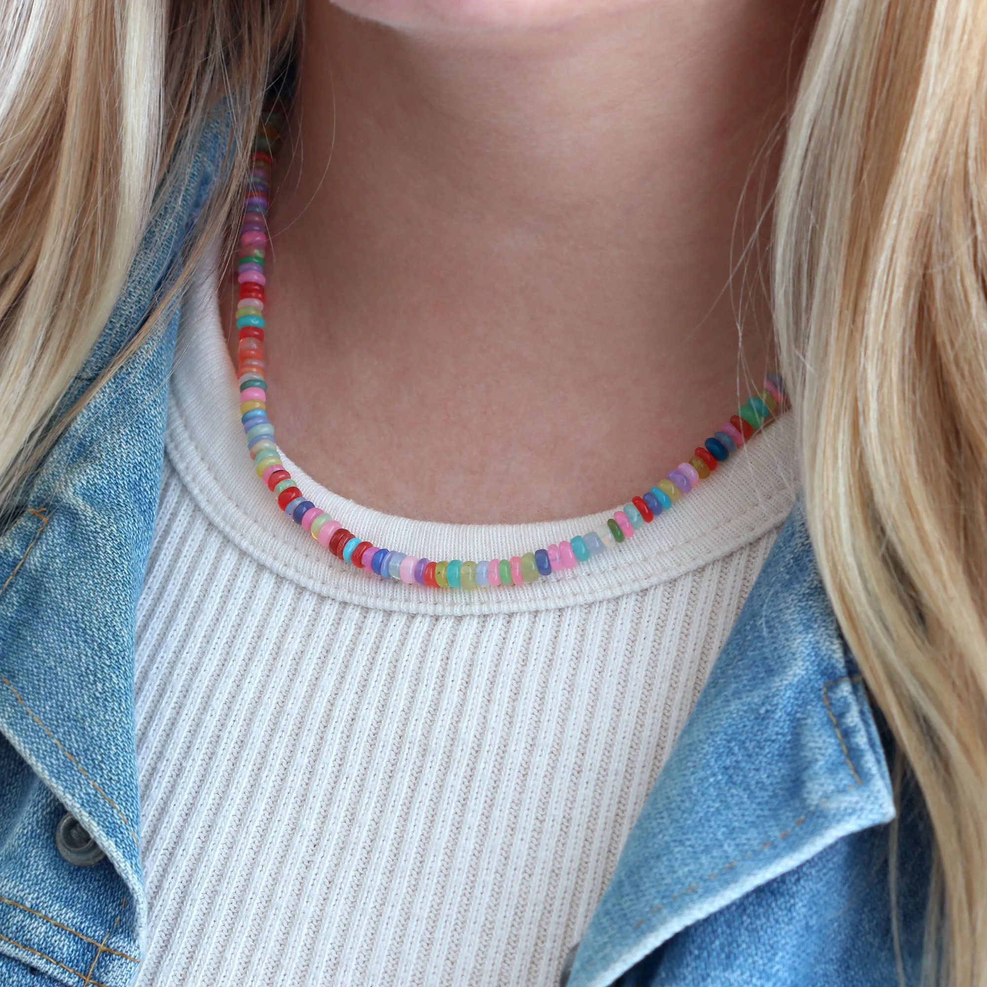 Summer Multi-Colored Opal Beaded Necklace