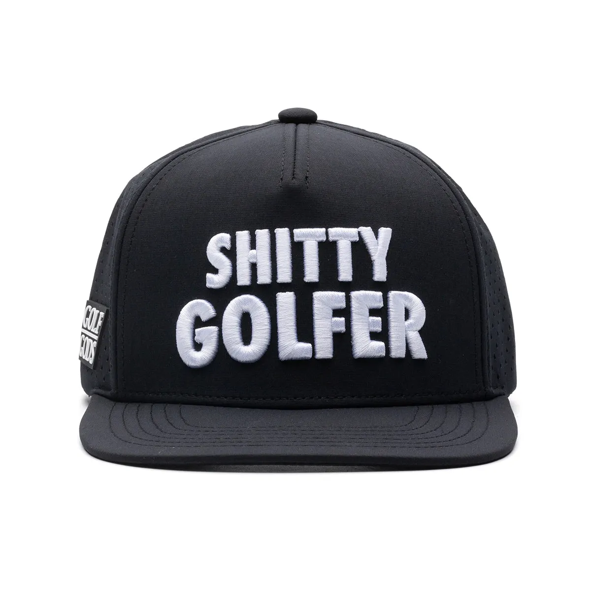 TOUR PRO Shitty Golfer Golf Hat in Black with Flat Brim