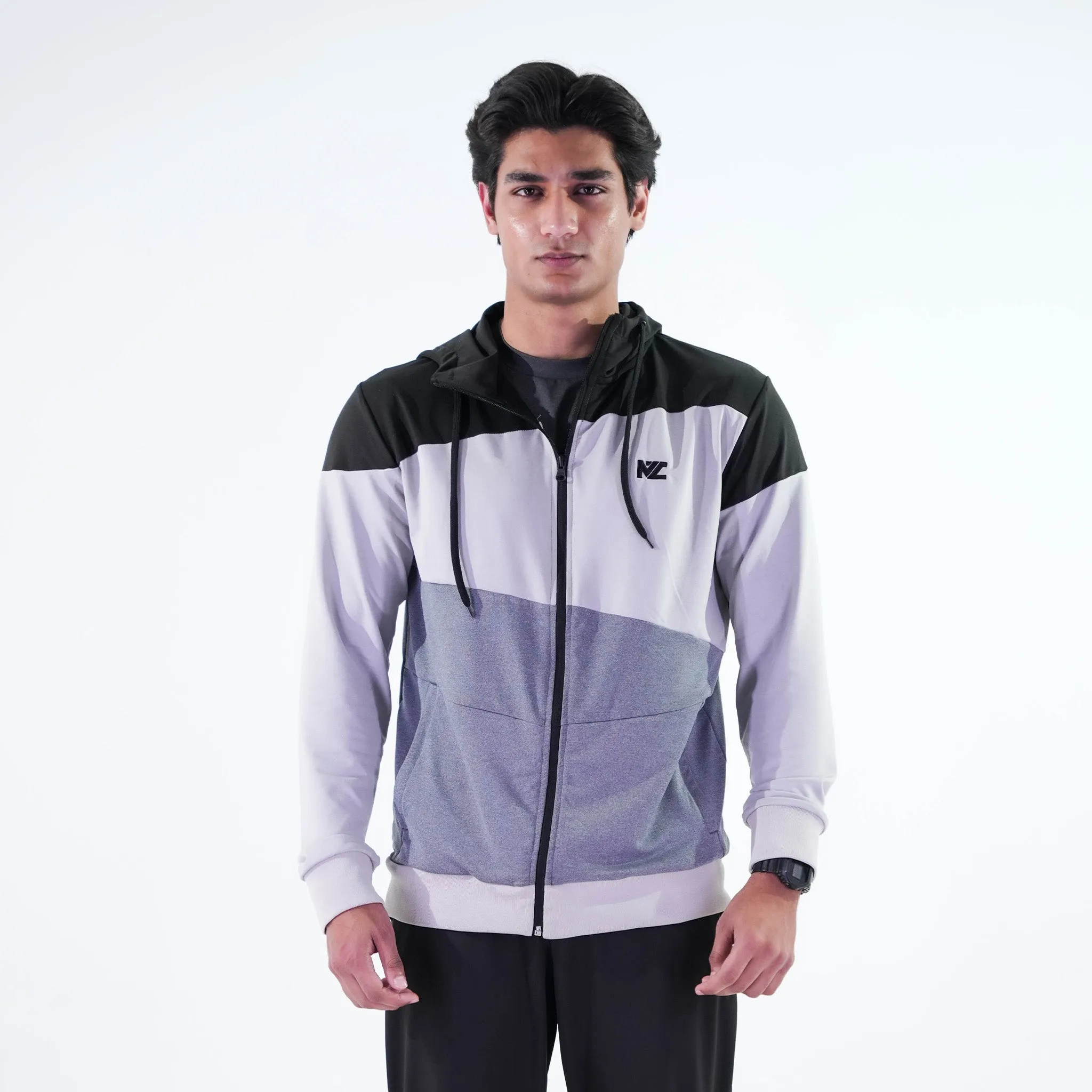 Tri Tone Zip-Up Hoodie