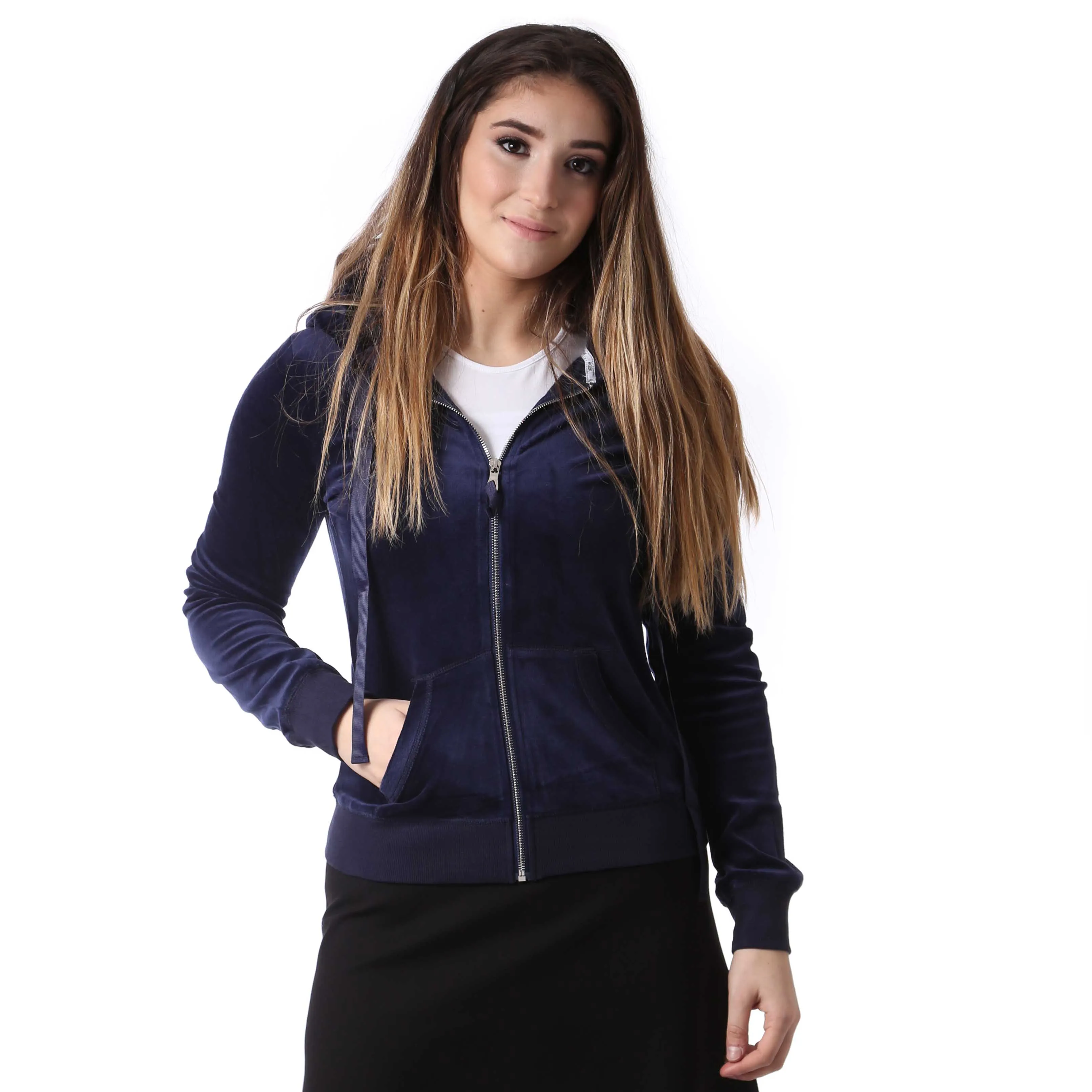 Women's Velour Zip-Up Hoodie